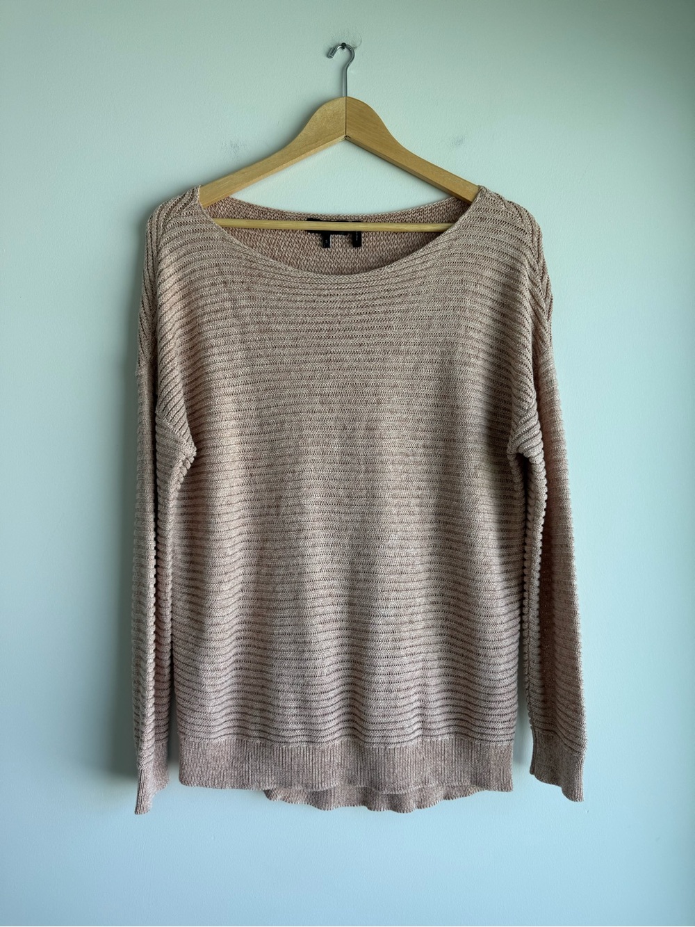 Theory Oversized Multi Chain Cotton Sweater S Peachy Pink